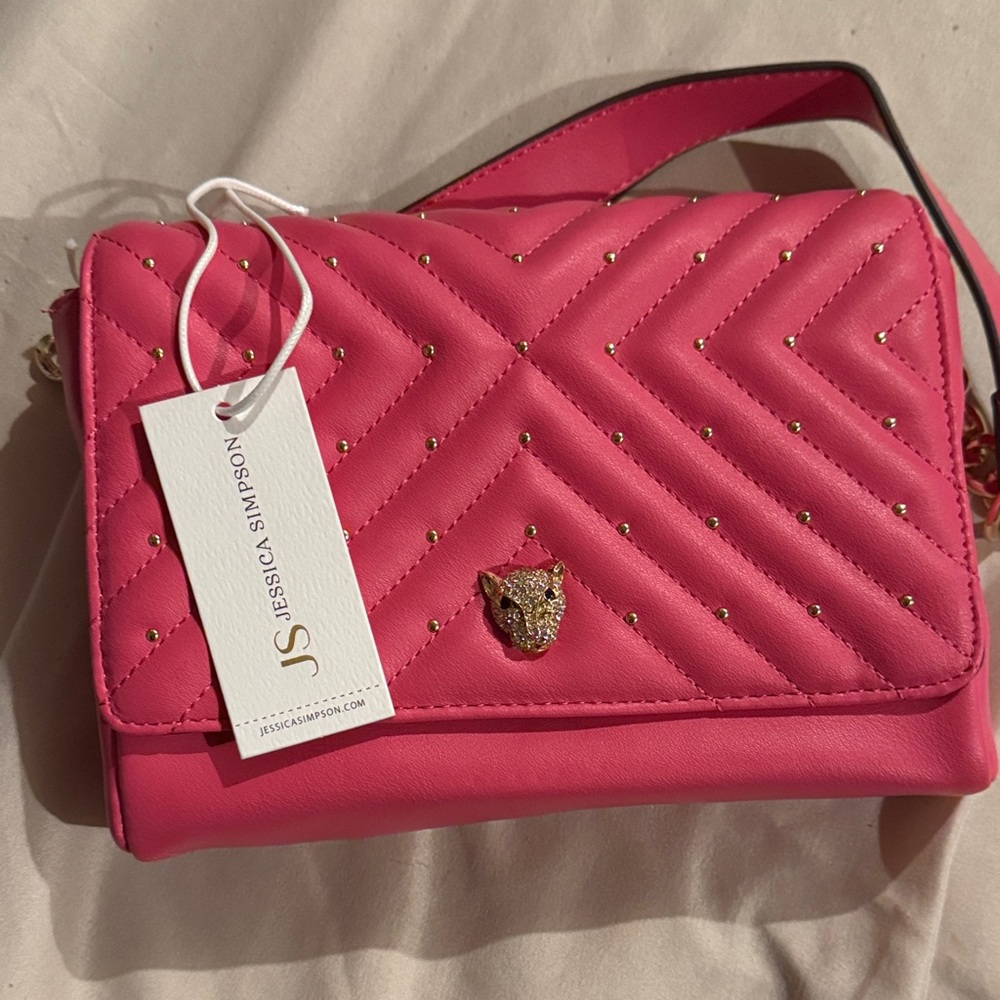 Jessica Simpson Fuchsia Quilted Crossbody Bag